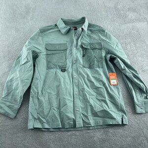 Bass Outdoor Sage Green Stretch Worker Shirt L NWT 3477